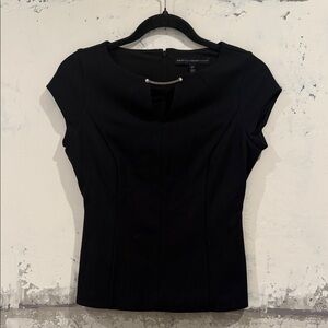 White House Black Market Black Fitted Blouse